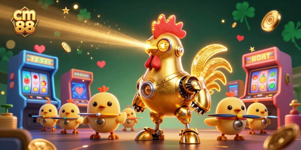 Engage with cm 88 in this vibrant casino scene featuring playful characters and dynamic gaming elements.