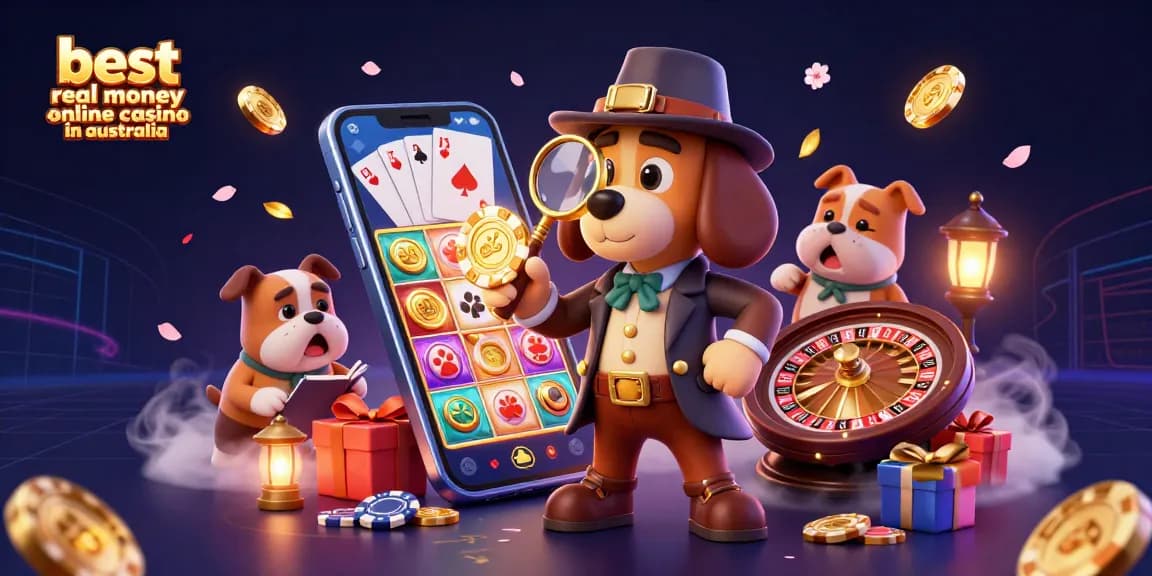 Engage with the best real money online casino in australia through 3D cartoon characters exploring casino treasures.