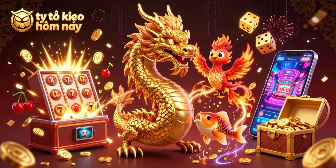 Bet on tỷ lệ kèo hôm nay with a vibrant 3D casino illustration showcasing fortune and excitement.