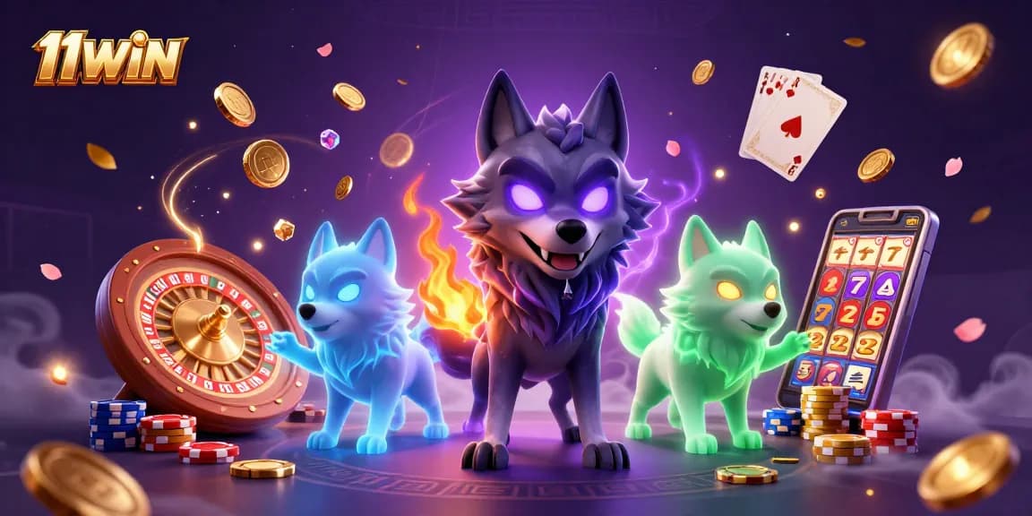Engage with the immersive 11WIN casino experience featuring dynamic characters and vibrant game elements.