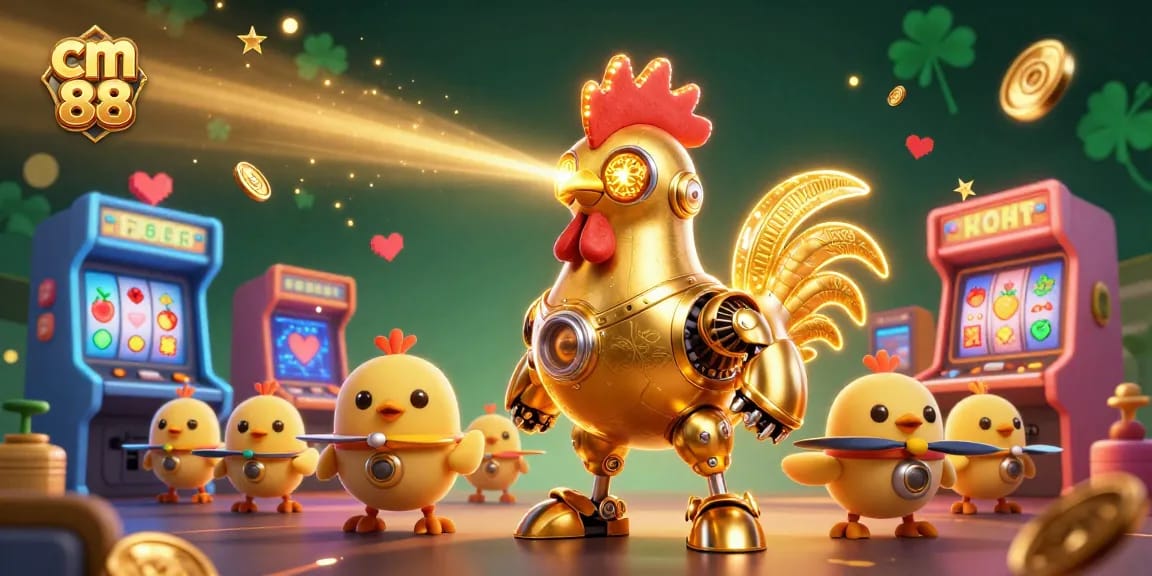 Engage with cm 88 in this vibrant casino scene featuring playful characters and dynamic gaming elements.