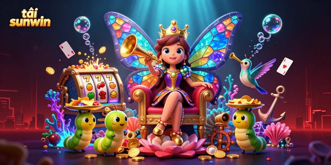 Spin and win with tải sunwin in this enchanting 3D casino-themed illustration.