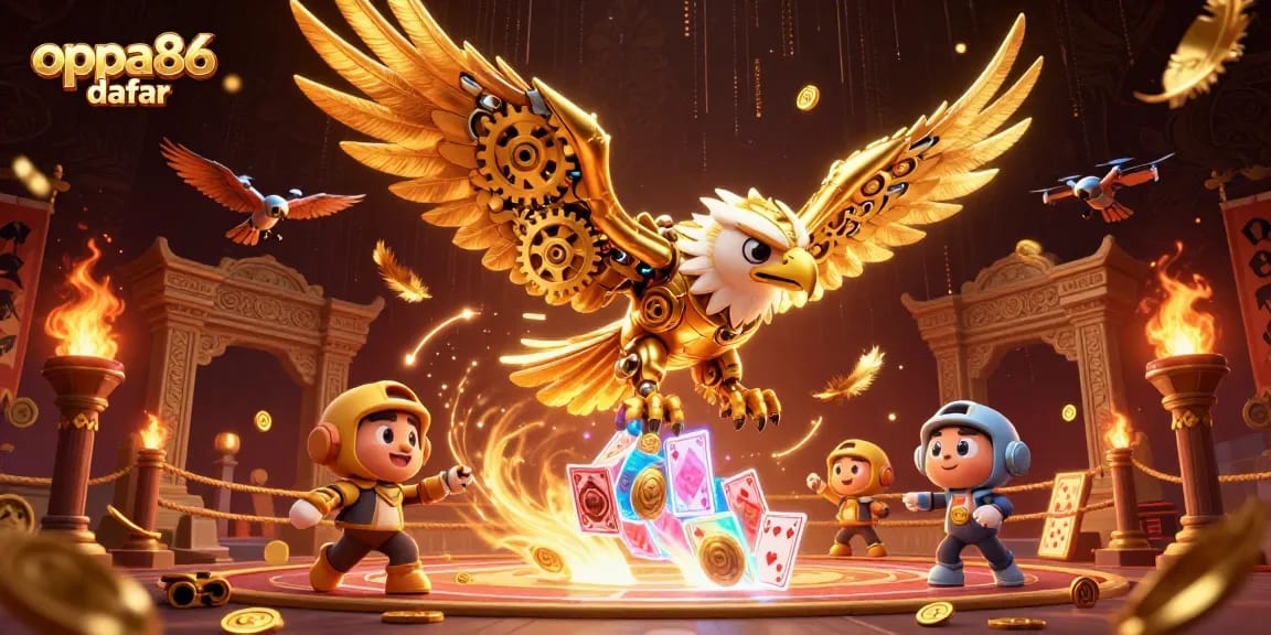 Experience thrilling wins at oppa86 daftar with dynamic 3D casino elements and a cybernetic eagle.