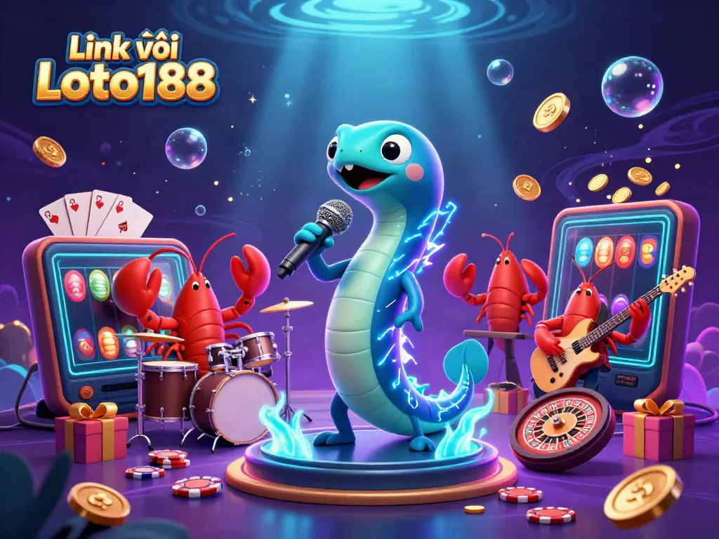 Experience the thrilling Link vào Loto188 action with vibrant 3D casino characters in an underwater scene.