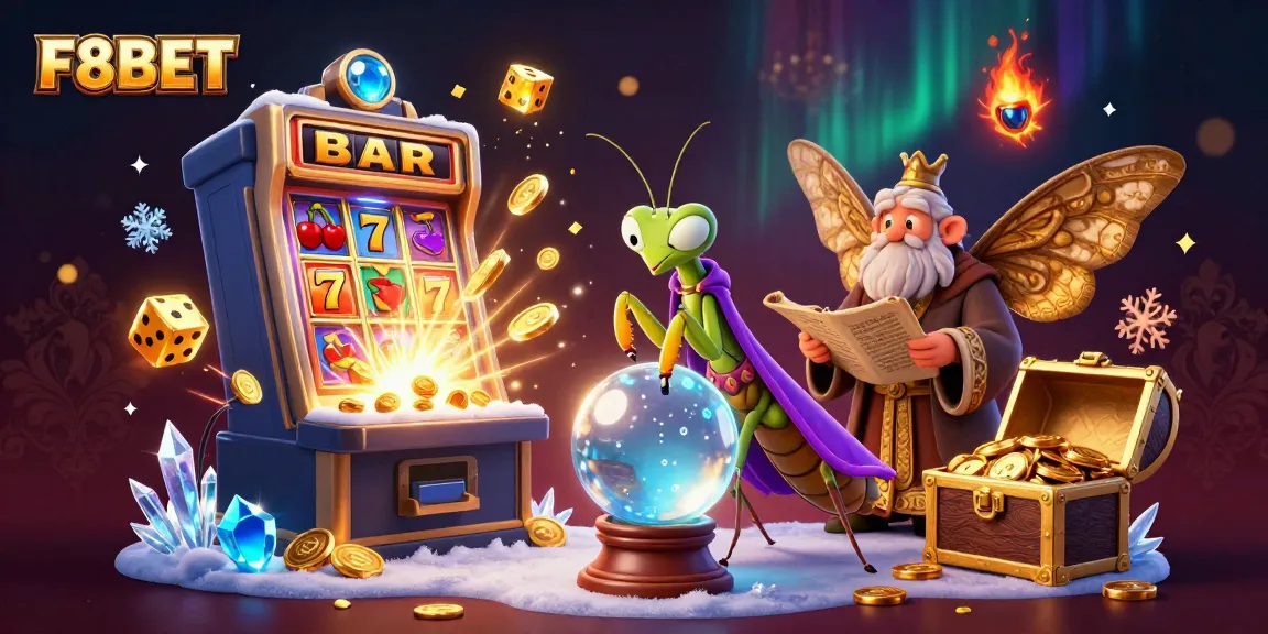Engage with F8BET's thrilling gaming experience, featuring dynamic slot machine action and vibrant casino elements.