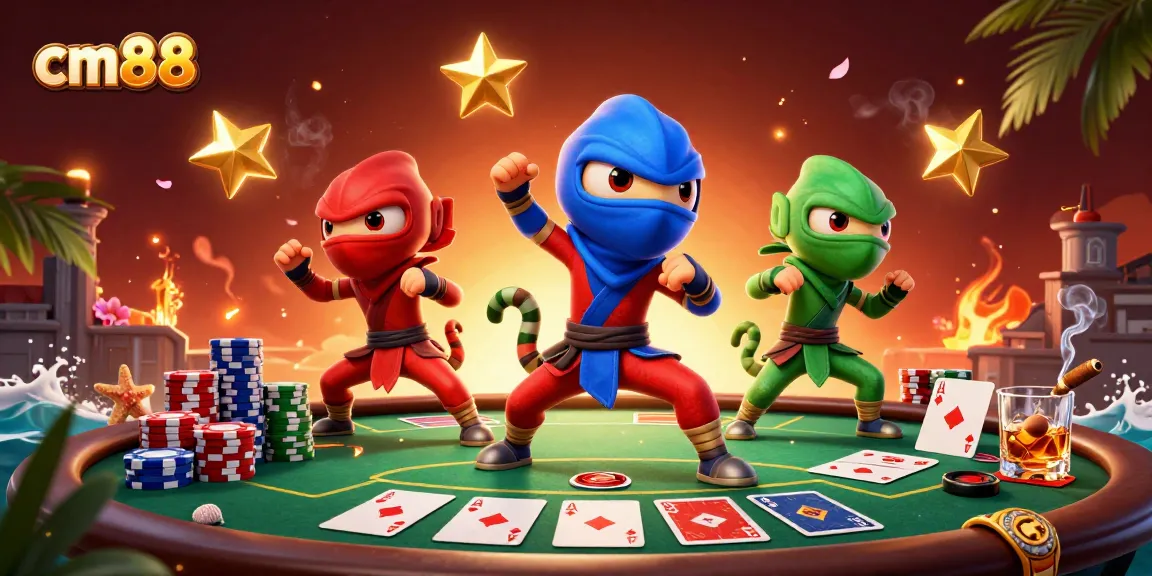 Experience thrilling poker action with cm88 as ninja chameleons engage in a dynamic showdown.