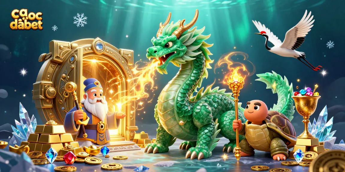 Experience thrilling games at ca cuoc dabet with a vibrant scene of a jade dragon and golden treasures.