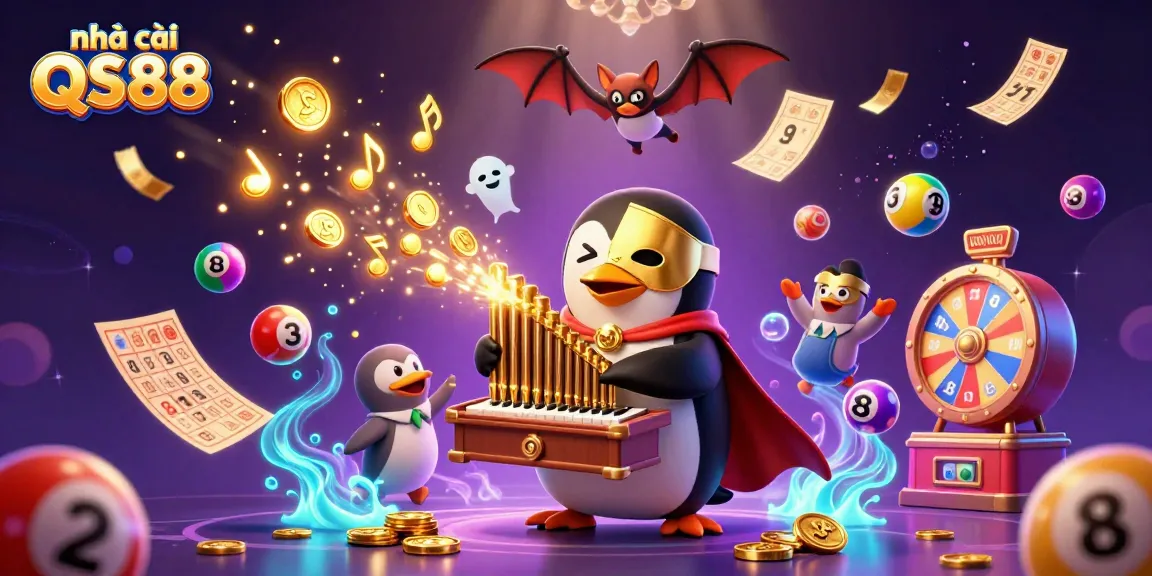 Players enjoy thrilling experiences with nhà cái QS88 in a vibrant casino illustration showcasing fun elements.