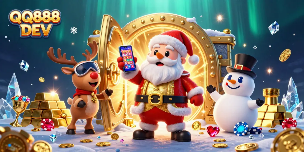 Join the exciting world of online gaming with QQ888 DEV featuring a fun casino scene with cartoon characters.