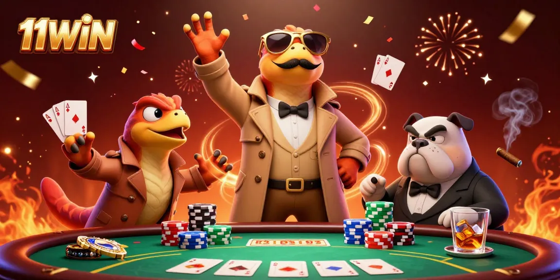 Engage thrillingly in 11WIN with a dynamic illustration of raptors in disguise at a casino.