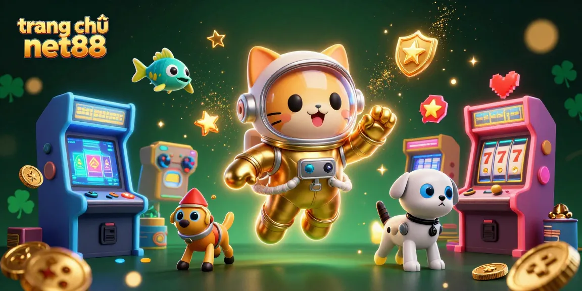 Engage with game strategies at trang chủ net88 featuring an astronaut cat and vibrant casino elements.